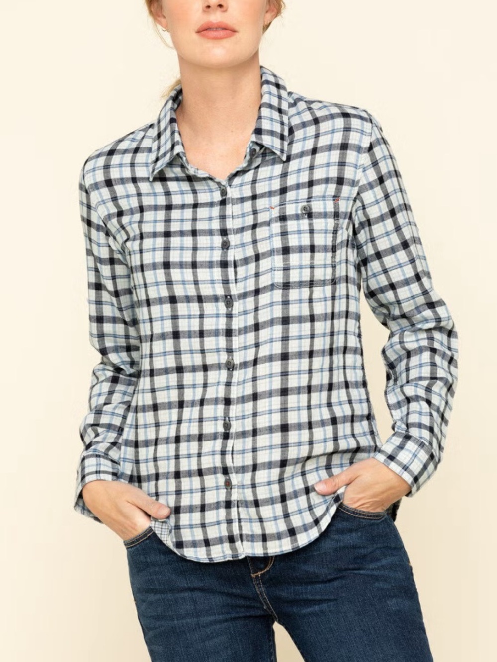 Dovetail Workwear Givens Shirt Top Button Down Plaid Women's Medium